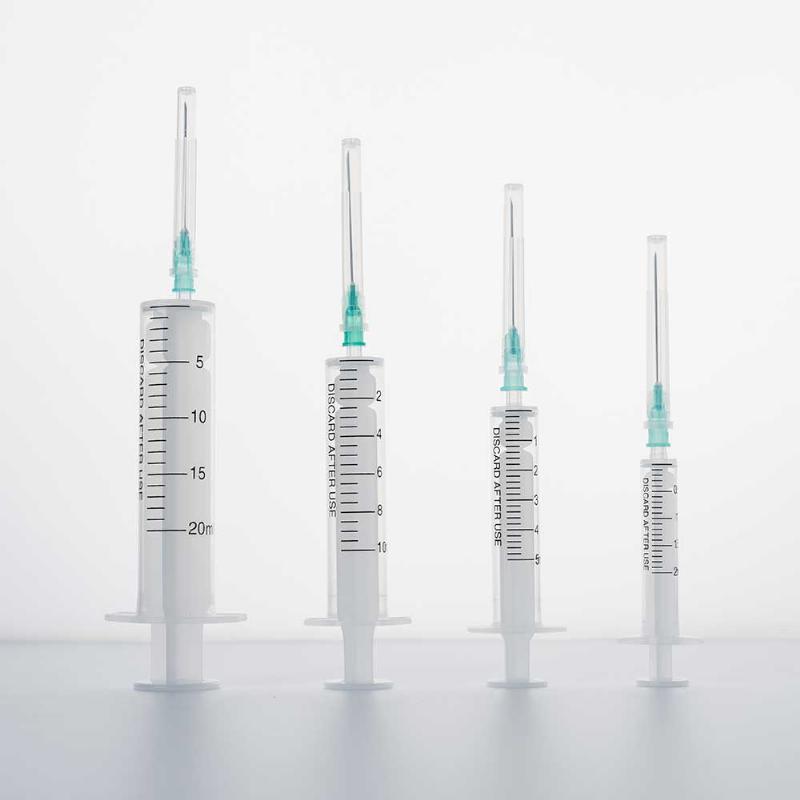 Шприц ін’єкційний одноразового використання, луєр сліп "MEDICARE", 20,0 мл (двокомпонентний, з голкою 0,8 x 38мм)